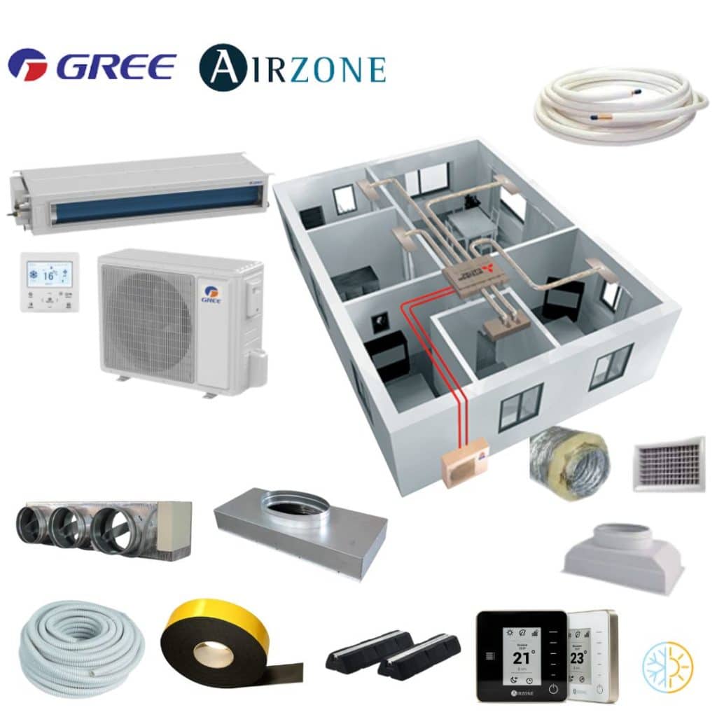 Kit Prêt à poser gainable 6 sorties GREE maison 85m2 3 chambres + salon — free download